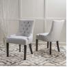 China Contemporary Fabric Dining Chairs Light Gray Tufted Upholstered With Nailhead Trim factory
