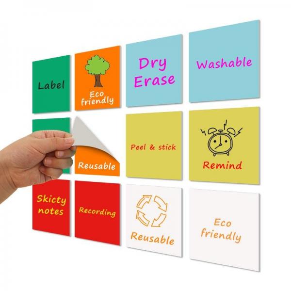 Quality Soft Whiteboard Reusable Calendar Planner Dry Erase Sticky Notes 10x10cm for sale