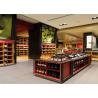 China Red Wine Wood Display Stand Shop Display Showcase For Store Shop Shopping Mall factory