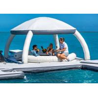 China 3.4x3.4m Floating Inflatable Docks Water Park Inflatable Resting Island With Shade Tent for sale