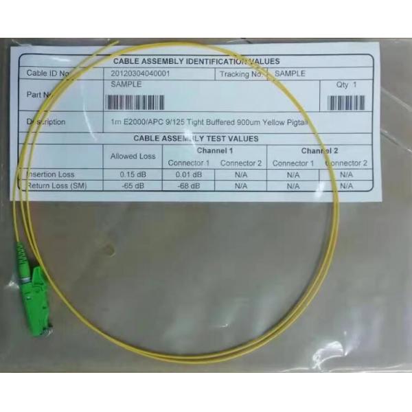 Quality 1310nm Fiber Optic Pigtail Cables , simplex E2000 APC Pigtails for sale