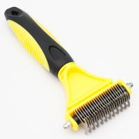 China Pet Double-sided Stainless Steel Knot Brush For Dogs And Cats Skin-friendly Hair Remover Comb factory