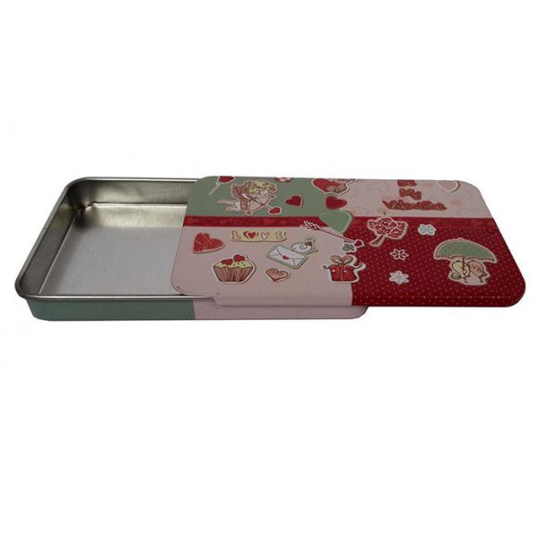 Quality OEM Rectangle Sliding Tin Candy Containers With Green Tea Flavor for sale