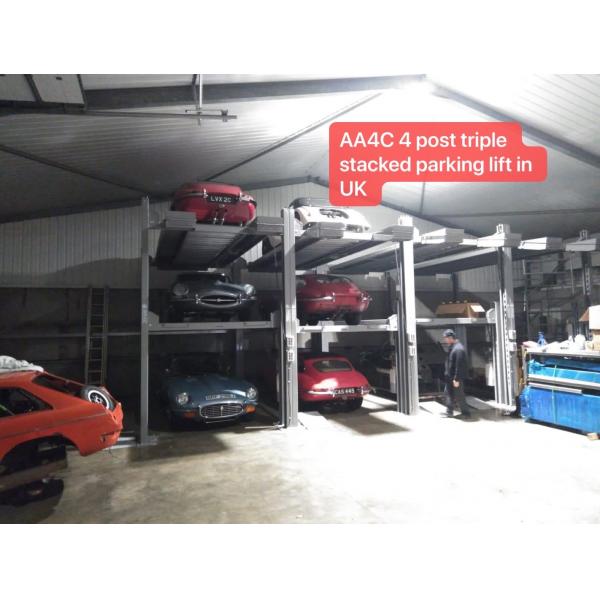 Quality AA4C 4 Post Triple Car Parking Lift Auto Parking System Car Storage System for sale