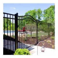 China 6ft X 8ft Hot Dipped Galvanized Powder Coated Steel Black Outdoor Simple Rod Iron Fence factory