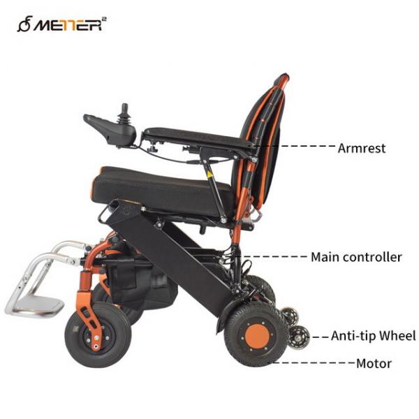 Quality Brushless Motor 150Wx2 Folding Power Wheelchair With Rigid PU Tyre for sale