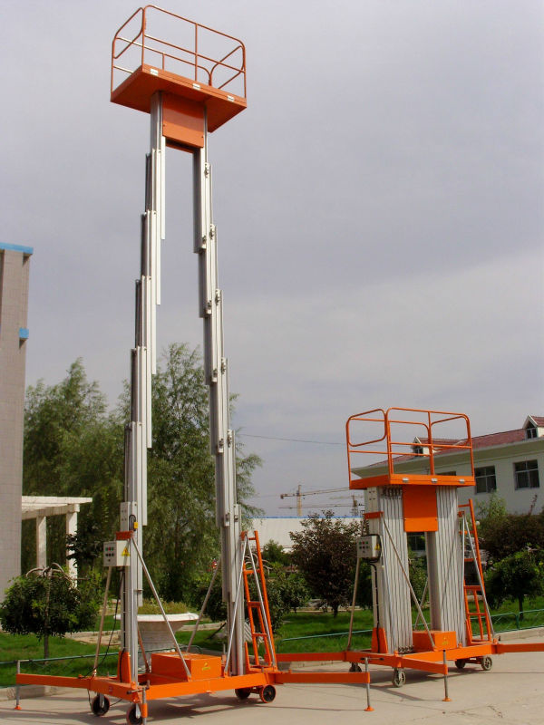 double the mast aluminum alloy lift/Aerial vertical work platform dual wast