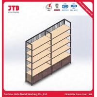 China CE Metal And Wood Wall Shelving Unit 120kg Wooden Bakery Display Racks factory