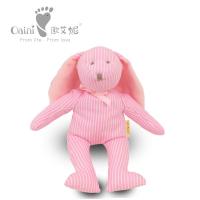 Quality 37 X 24cm Pink Stuffed Bunny Toy Stripe Rabbit Animal Customized for sale