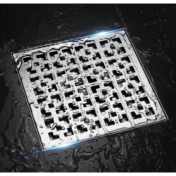 Quality 6" 7.9" 11.8" Stainless Steel Square Shower Drain With Brush Polishing Finish for sale