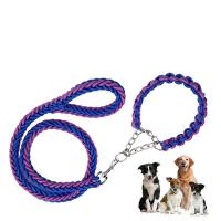 China Pet Adjustable Collar Dog Anti Impact Eight Strand Nylon Braided Leash factory