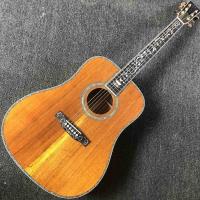 China Custom 41 Inch D Model KOA Wooden Acoustic Guitar with Ebony Fingerboard Real Abalone Shell Binding factory