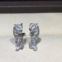 Buy cheap Customized 18K Gold Luxury Diamond Jewelry Panther Earrings With Black Lacquer from wholesalers