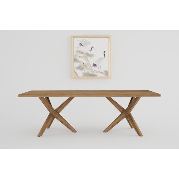 Quality Nordic Style Modern Rectangle Dining Table Solid Wood Tabletop for sale