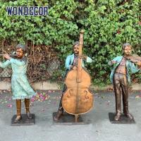 Quality Custom Life Size Bronze statues of partners playing instruments together for sale