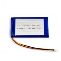 China Lithium Polymer 55g 7.4 V Li Ion Battery 1400mAh Cells 604985 factory