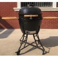 China Ceramic 22 Inch Kamado Grill Black Glazed For Standing Grills Steaks factory