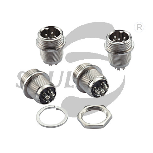 Quality Zinc Alloy M12 6 Pin Aviation Plug Threaded Waterproof Connector for sale