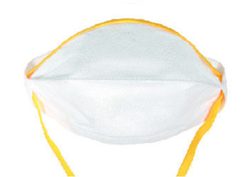 China Foldable FFP1 Dust Mask Unique Fastener Design Durable Yellow Color Straps factory