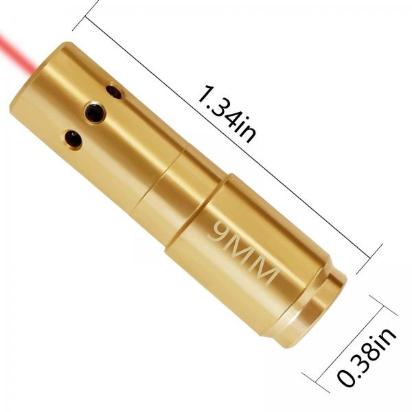 Quality Brass 9mm Pistol Laser Bore Sight Red Dot Boresighter Rem Gauge for sale