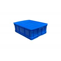 Quality HDPE Euro Stacking Containers Blue Color Straight Wall Containers With Lids 500*380*180mm for sale