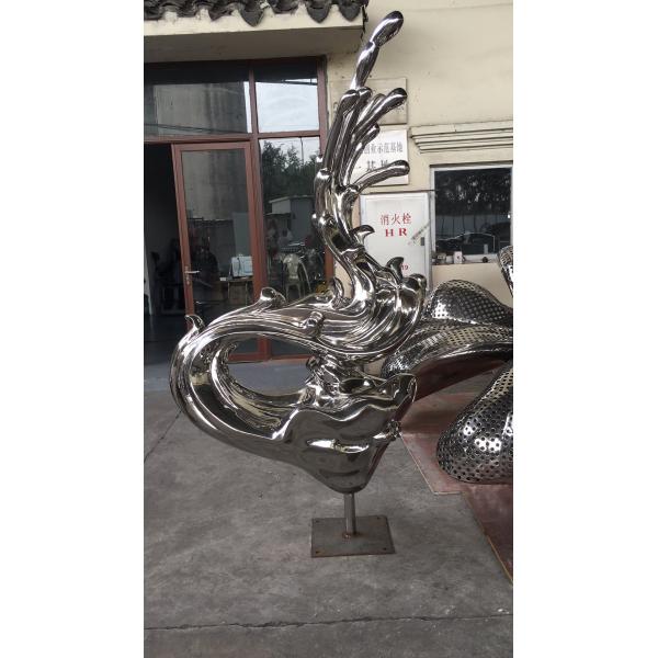 Quality Water Wave Modern Metal Garden Sculptures Mirror Pool Metal Yard Ornaments for sale