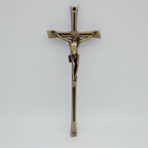 Quality Antique Brass Funeral Crucifix Size 39*15 cm Good Appearance SGS Certificated for sale