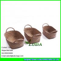 China LUDA household decorative storage boxes wholesale sea grass straw basket factory