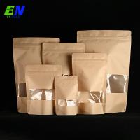 China Kraft Paper Food Packaging Pouch No Printing Stock Pouch With Window factory