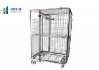 China Nestable Galvanized Wire Cage Trolley Corrosion Protection High Strength factory