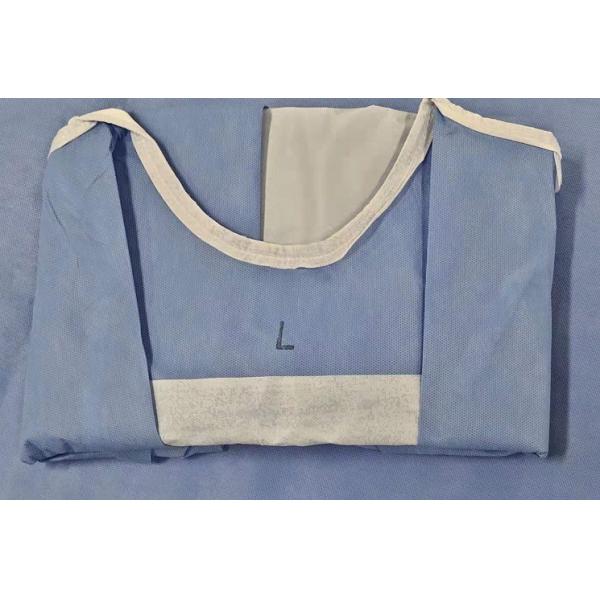 Quality Breathable Anti Blood Disposable Examination Gowns With Hook Loop Fastener for sale
