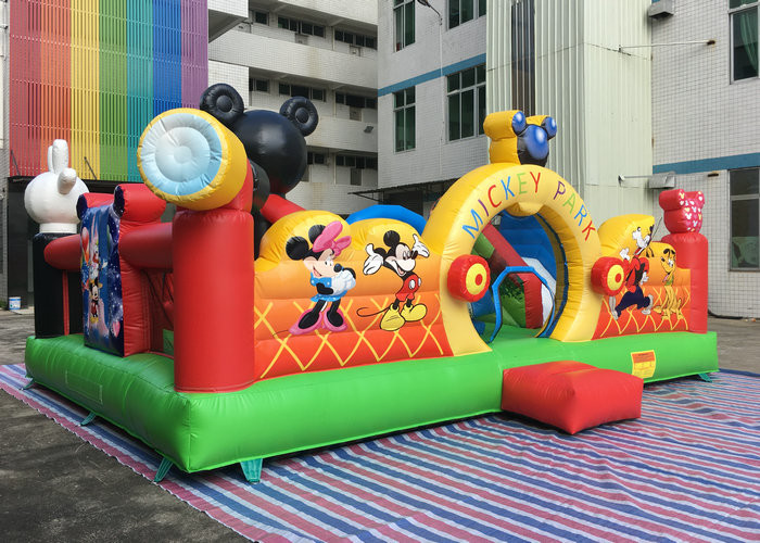 China Amusement Disney Mickey Park Inflatable Jumping Bouncer With Hand Printing factory