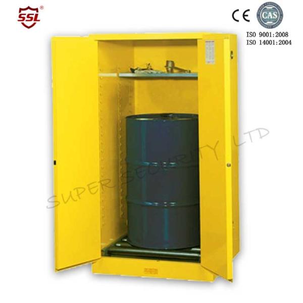 Quality Yellow Drum Flammable Storage Cabinet With Galvanized Steel Shelving for sale