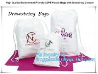 China Biodegradable Environment friendly LDPE Plastic bags with DRAWSTRING closure bags, backpack, drawtape bag, essentials factory