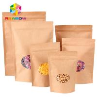 China k Stand Up Pouch Kraft Brown Paper Bag For Dry Fruit Nut Candy Packaging factory