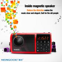 China Newgood subwoofer music enjoyment mp3 AM/FM radio player speaker with diaphragm LED flashlight portable USB TF card factory
