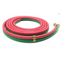 Quality Grade R Red & Green 1/4'' x 25ft Rubber Twin Hose for Oxygen - Acetylene for sale
