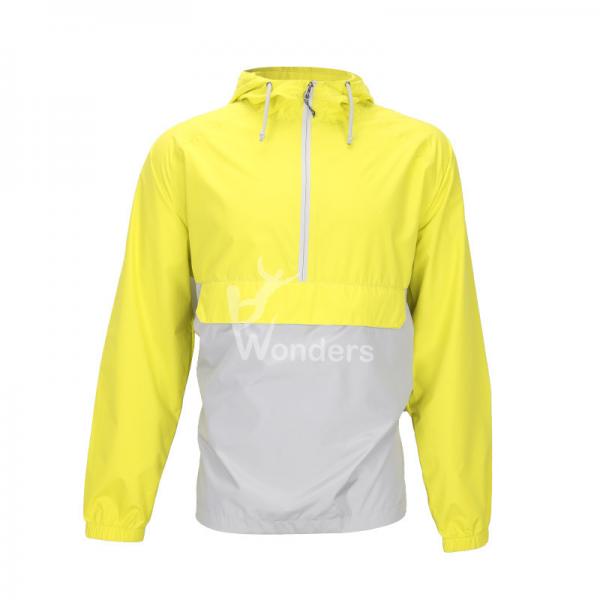 Quality Mens Lightweight Waterproof Jacket 1/4 Zip Packable Hooded Rain Jacket for sale