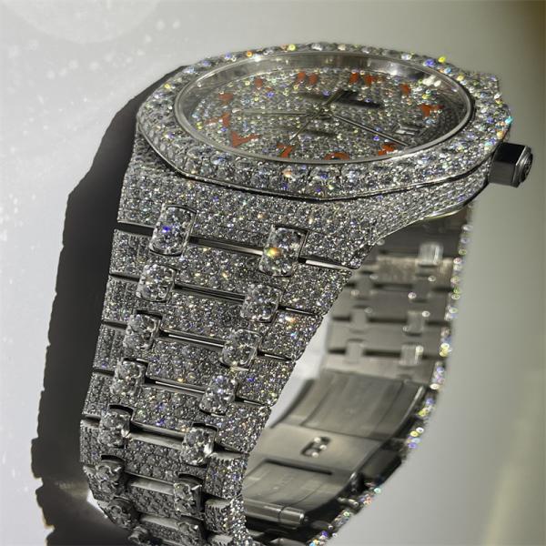 Quality Colourless Luxury Diamond Watch 20 carats Mens Diamond Watches 3EX for sale