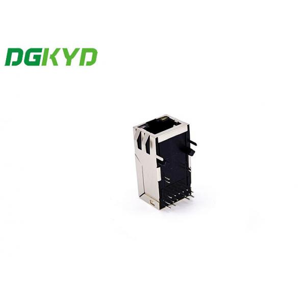 Quality Gigabit Band POE 12 Pin Single Port RJ45 Ethernet Connector LED G/O/Y DGKYD411Q1 for sale
