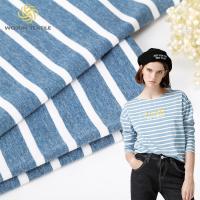 Quality Combing Striped Lycra Fabric 175cm Pure Cotton Knit Material For Casual Wear for sale