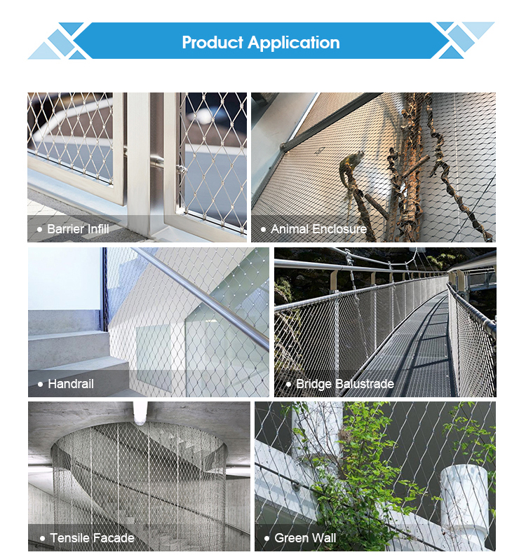Flexible Stainless Steel Stainless Steel Ferrule Rope Mesh Suspension Bridge Railing Mesh