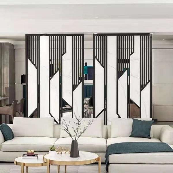 Quality Stainless Marble Room Divider Screen Modern Partition For Living Room for sale