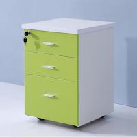 China 3 Drawer Mobile File Cabinet Green Wooden Lockable Filing Cabinet factory