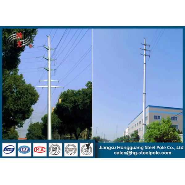 Quality Anticorrosive Tapered Steel Electrical Power Pole Octagonal , Dodecagonal for sale