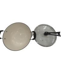 China Classic 11Inch Cast Iron Chinese Wok Pan Skillet With Removable Silicone Handle factory