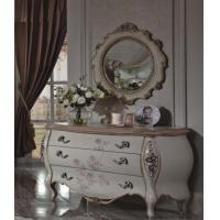China French Classical White Dresser With Mirror / Three Drawers Full Solid Wood factory