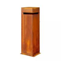 China Residential Curbside Rustic Metal Drop Box Corten Steel Post Letterbox factory