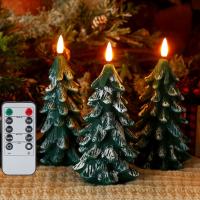 China Versatile Flameless Taper Candles Real Wax Christmas Tree Candles factory