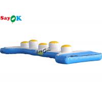 China Customized Large Inflatable Water Park Equipment Cylindrical Log Bridge Inflatable Water Toys For Lake factory
